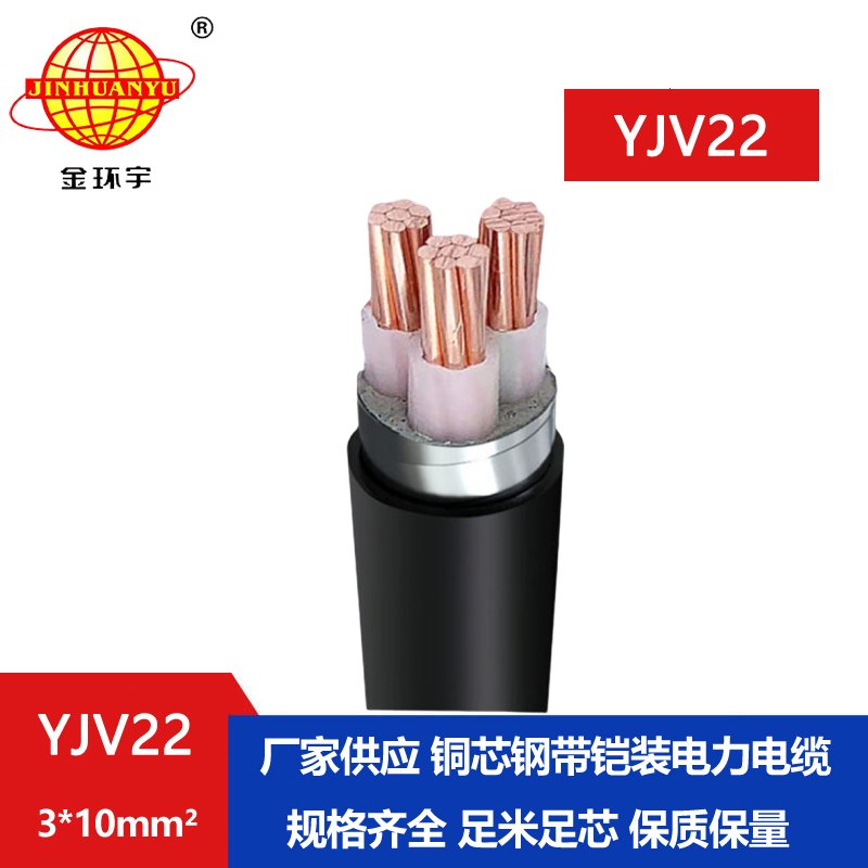 金環(huán)宇電線(xiàn)電纜 yjv22電力電纜YJV22 3X10平方 低壓鎧